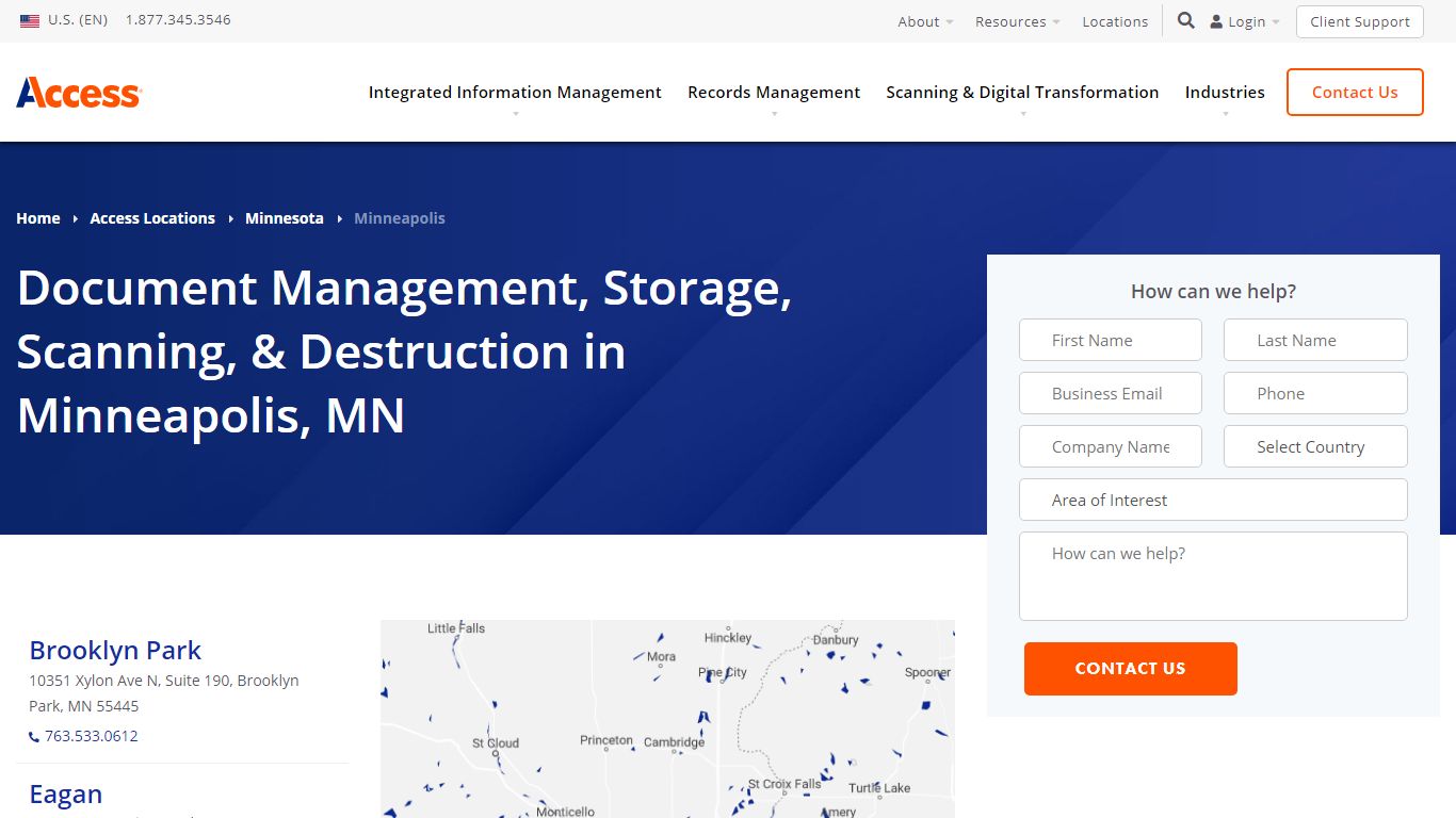 Minneapolis, MN Document Management, Storage, Shredding ... - Access